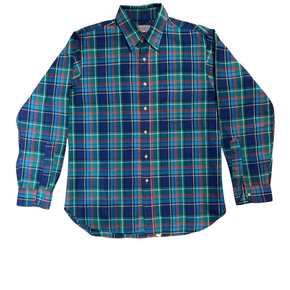 Pendleton Blue and Green Casual Button Down Shirt